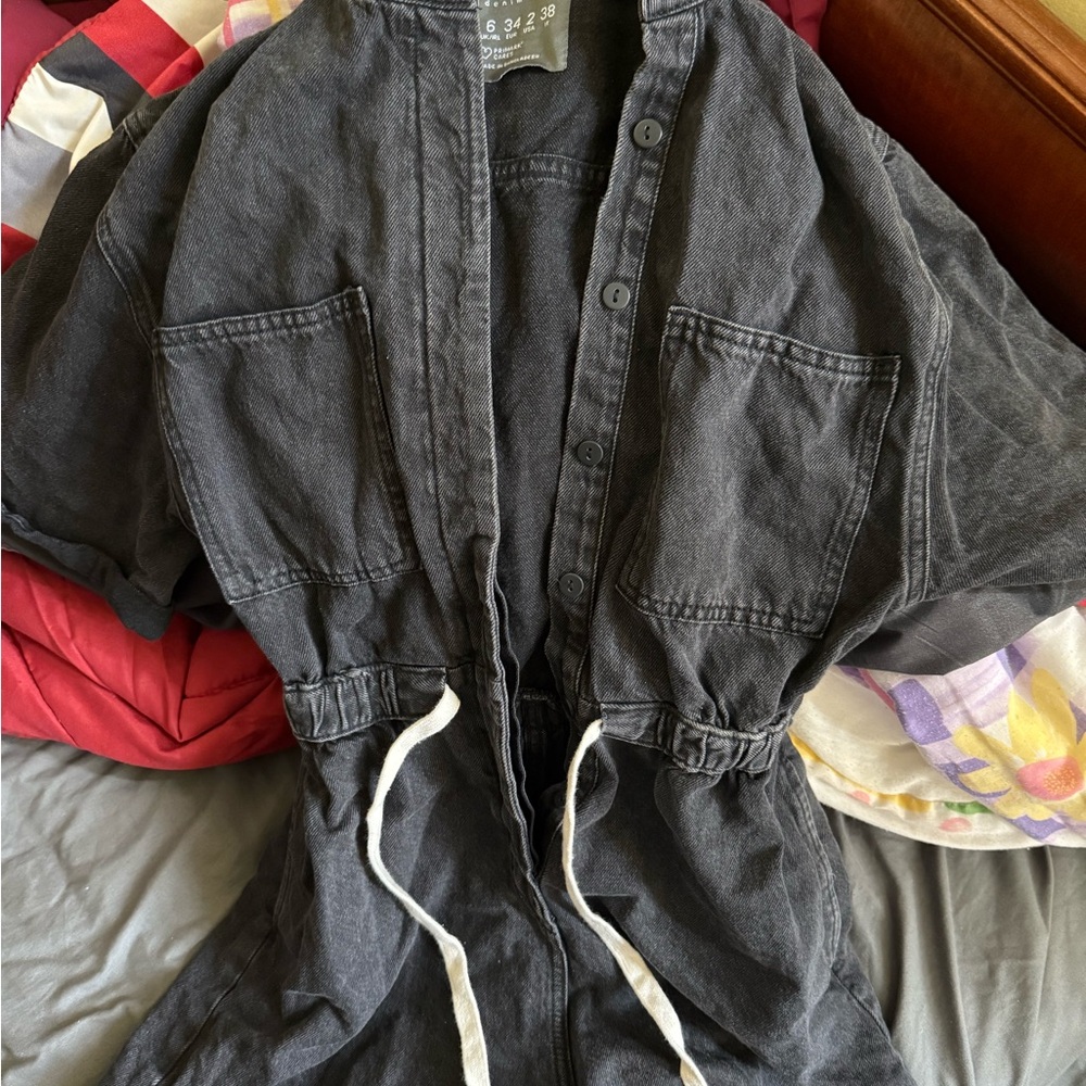 Primark Charcoal Denim Jumpsuit